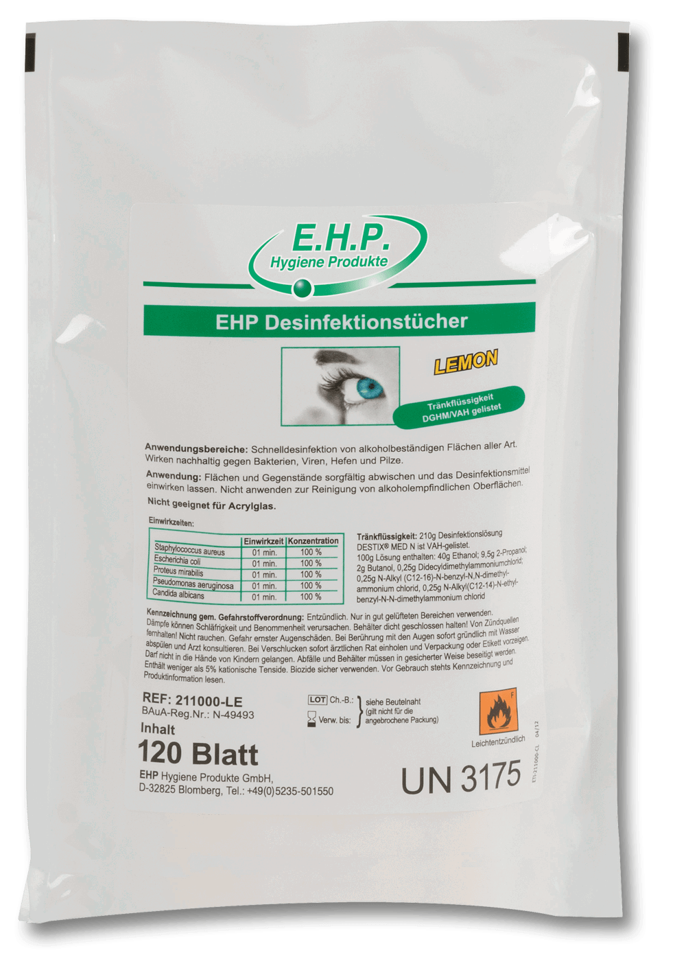 EHP Desinfektionstücher für Oberflächen, Classic, 120 Tücher