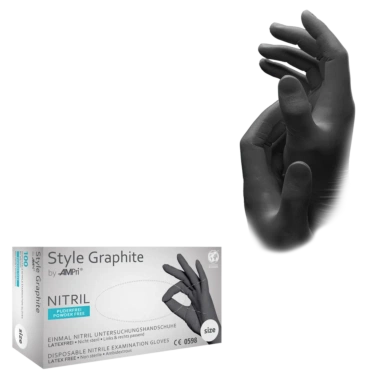 Nitrilhandschuhe Style Graphite – anthrazit, puderfrei, 100 Stück