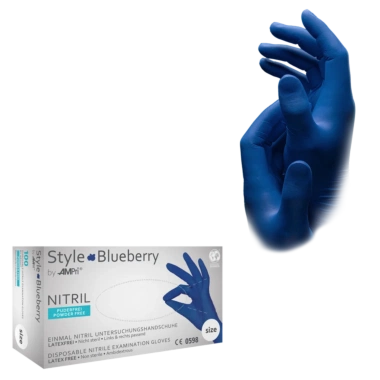 Nitrilhandschuhe Style Blueberry  – dunkelblau, puderfrei, 100 Stück