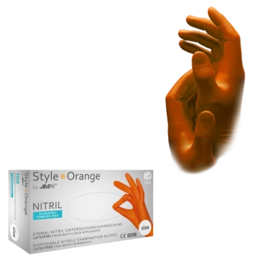 Nitrilhandschuhe Style Orange – puderfrei, 100 Stück