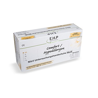 EHP Nitrilhandschuhe Comfort ,Hypoallergen, Weiß, 100 Stück